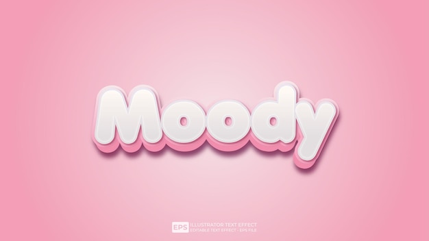 Moody 3d 編集可能なテキスト効果フォント