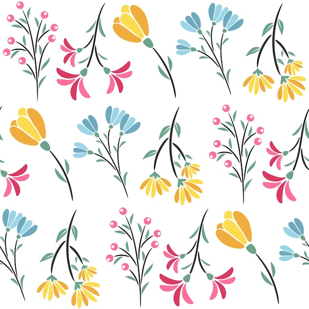 Mooi abstract bloemen naadloos patroon, trendy naadloos bloemenpatroon, vintage bloemenpatroon