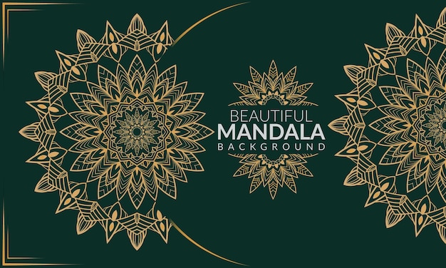 Mooi afdrukbaar Mockup-ontwerp met mandala-achtergrond