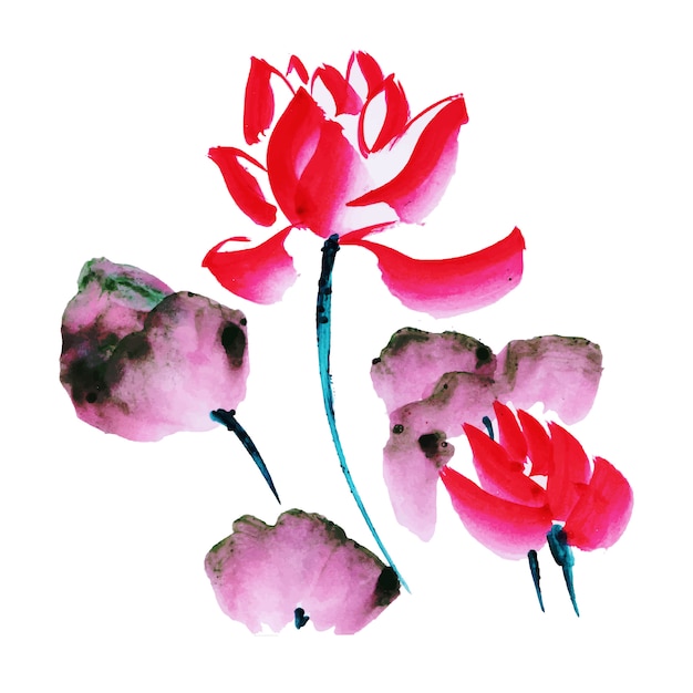 Mooi aquarel bloemenelement