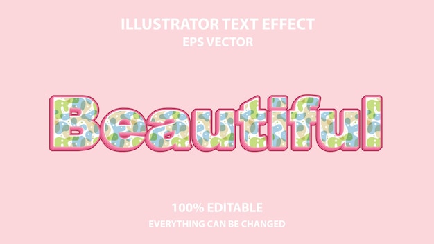 Vector mooi bewerkbaar tekst effect