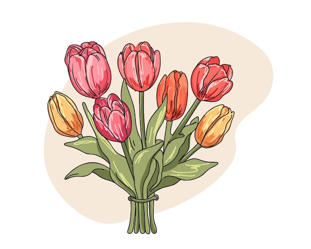 Mooi boeket tulpen