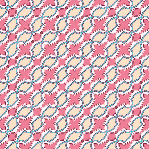 Mooi eenvoudig Arabisch naadloos roze en blauw patroon