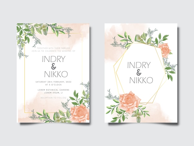 Mooi en elegant huwelijksuitnodigingskaart bloemenconcept