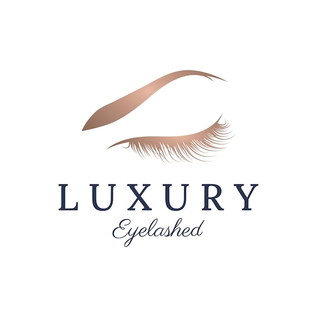 Mooi en luxueus en modern dameswimpers en wenkbrauwen logo-ontwerp Logo voor zakelijke schoonheidssalon make-up wimperwinkel