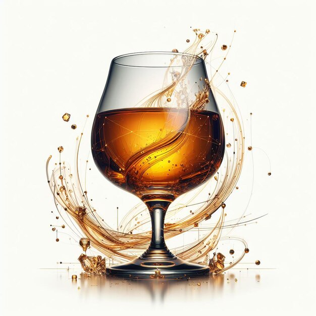 Mooi geïsoleerd glas Cognac Rum Vector Illustratie Icon