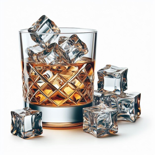 Mooi geïsoleerd glas Single Malt Bourbon Blended Whisky Single Malt Vector Illustratie Icon