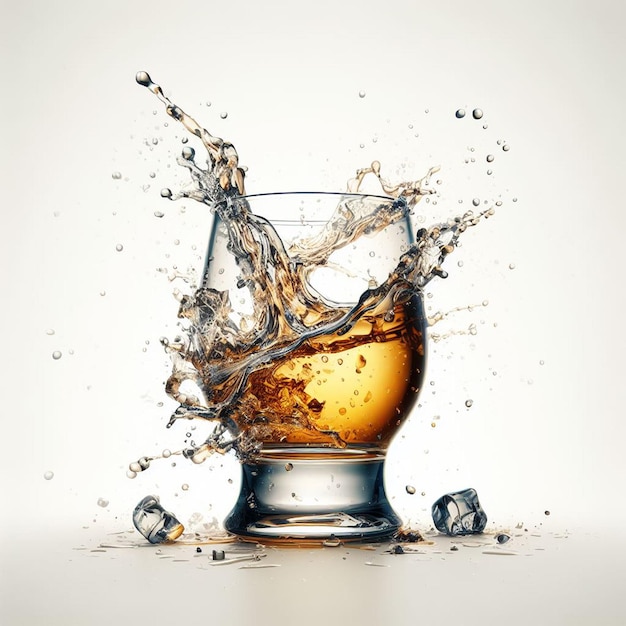 Mooi geïsoleerd glas Single Malt Bourbon Blended Whisky Single Malt Vector Illustratie Icon