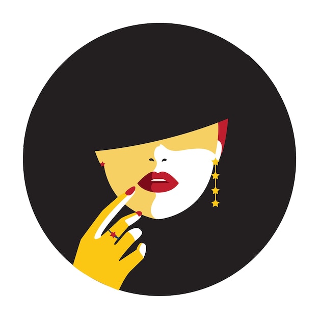 mooi gezicht vector illustratie ontwerpmodel geschikt voor damesproducten logo afbeelding