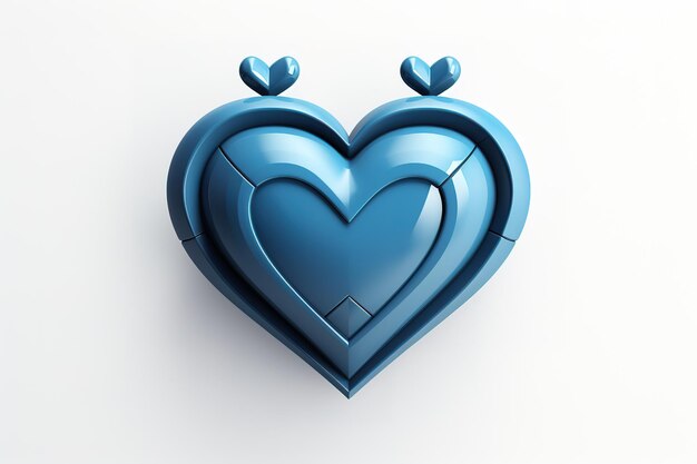 Vector mooi glanzend blauw hart in een glazen hart.