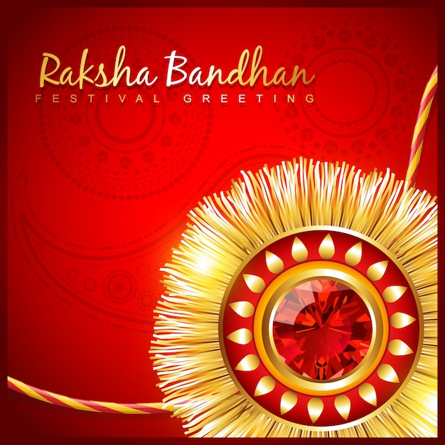 Mooi hindoe festival rakhi op rode achtergrond