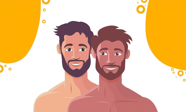 Mooi homo koppel karakter verliefd op elkaar voor LGBT karakter trots maand evenement