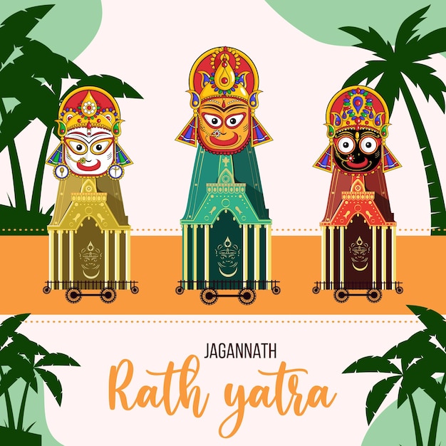 Mooi jagannath rat yatra viering bannerontwerp