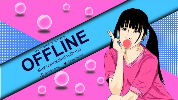 mooi meisje offline banner voor twitch