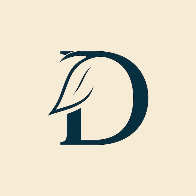 mooi merk vrouwen kapsalon blad logo letter D