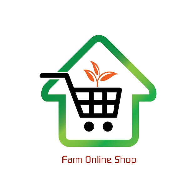 mooi online logo van boerderij en groenwinkel