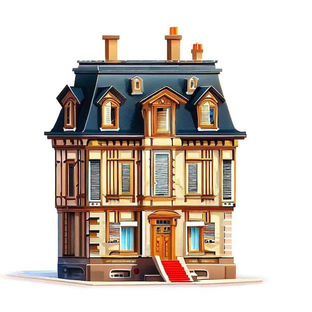 Mooi portret van een huis condo flat gebouw torreo ai vector kunst digitale illustratie afbeelding