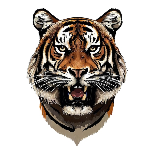 Mooi portret van een tijger AI vector kunst digitale illustratie