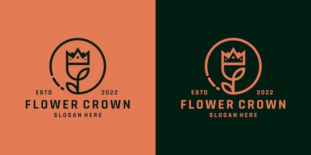 Mooi roos en kroon logo