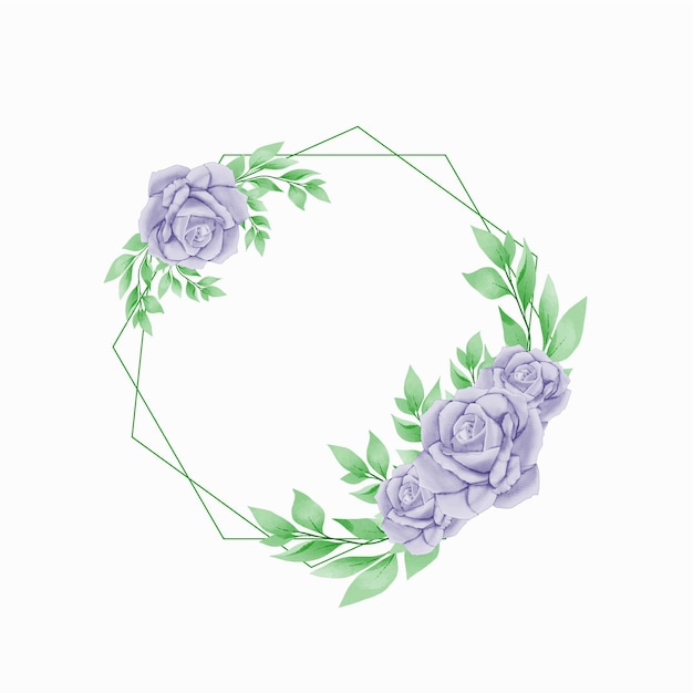 Mooi Rose geometrisch frame met bruiloft bloemenframe
