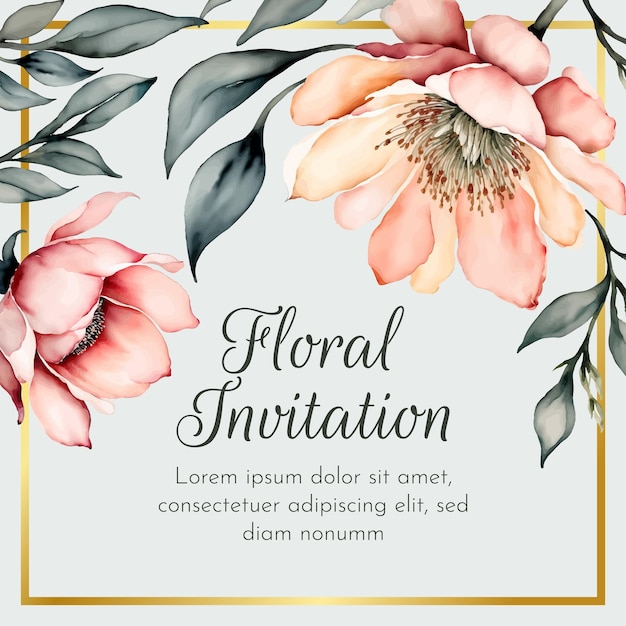 Mooi sparen de datum voor bruiloft of verjaardagsfeest met aquarel bloemen, bladeren en takken.