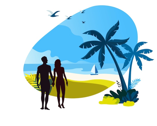 Vector mooi strand voor strandliefhebbers vectorillustratie voor web