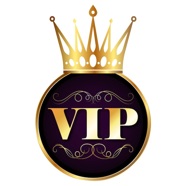 Mooi vip icoon met gouden kroon