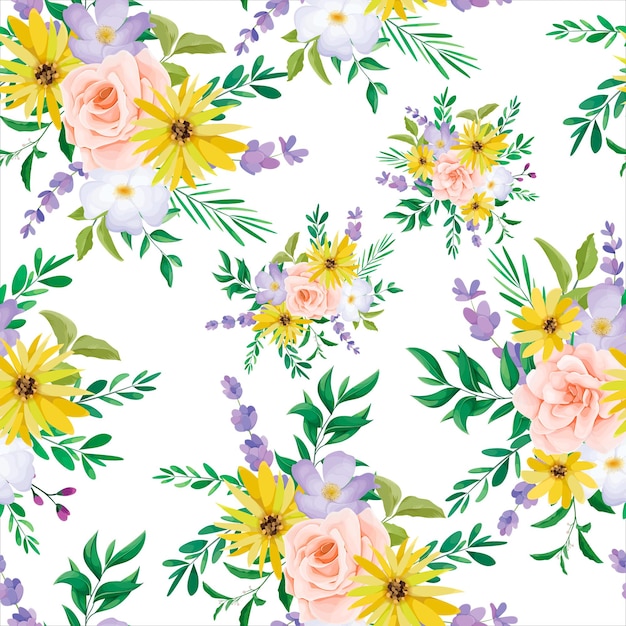 Mooi wild bloemen naadloos patroonontwerp