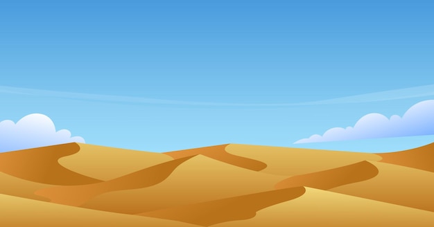 Mooi woestijnlandschap met zandduinen en blauwe lucht