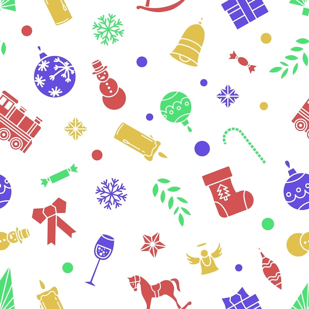 Mooi xmas patroon met ornamenten kerst inpakpapier concept vector eps10