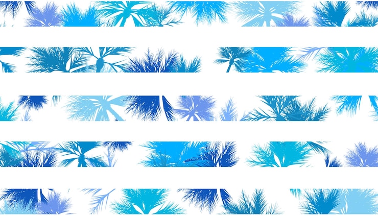 Mooie abstracte achtergrond met blauwe palmbomen
