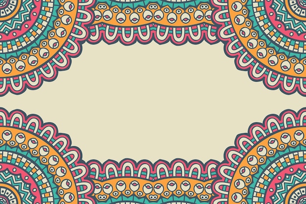mooie achtergrond versierd met kleurrijke mandala frame