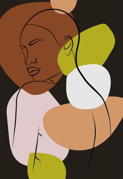 Mooie afrikaanse vrouw kunst aan de muur in de stijl van pop art kleurrijke kunst aan de muur