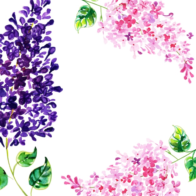 Vector mooie aquarel bloemen en bladeren onregelmatige achtergrond