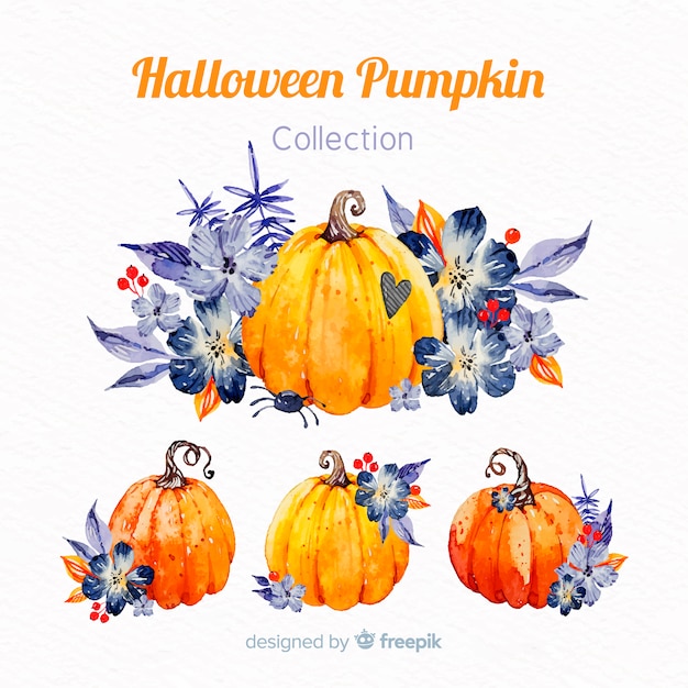 Mooie aquarel halloween pompoen collectie