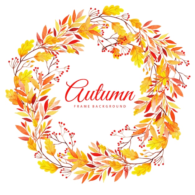 Mooie aquarel herfstbladeren krans