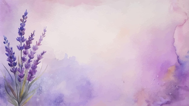 Vector mooie aquarel lavendel bloem achtergrond