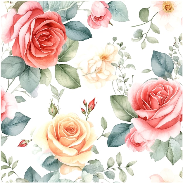 Vector mooie aquarel set met roze bloemen roze patroon kleurrijke achtergrond voor decoratief ontwerp