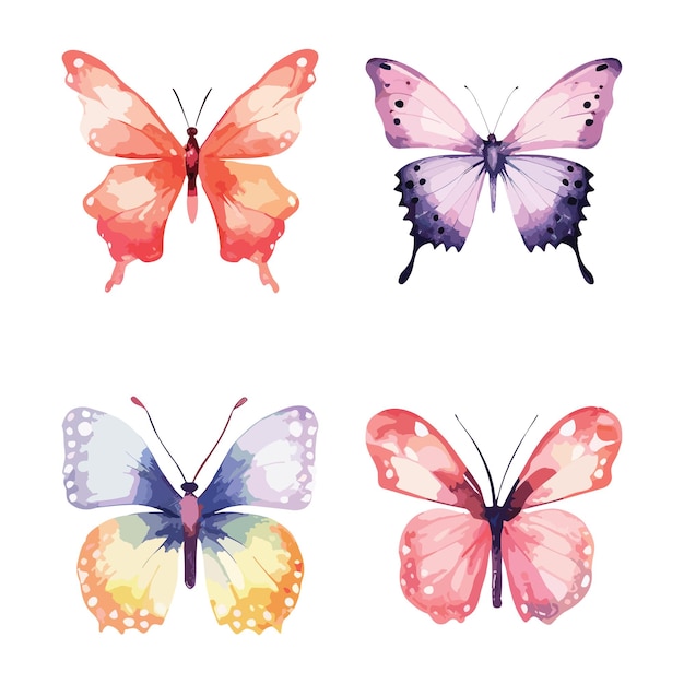 Mooie aquarel vlinders collectie