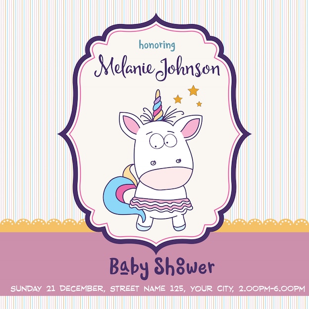 Mooie baby douche kaartsjabloon