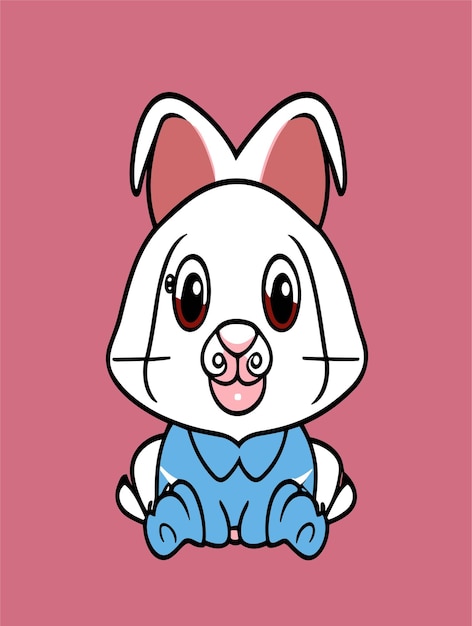 Mooie Baby Rabbit 2D Vector Design Kunst