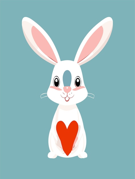 Mooie Baby Rabbit 2D Vector Design Kunst