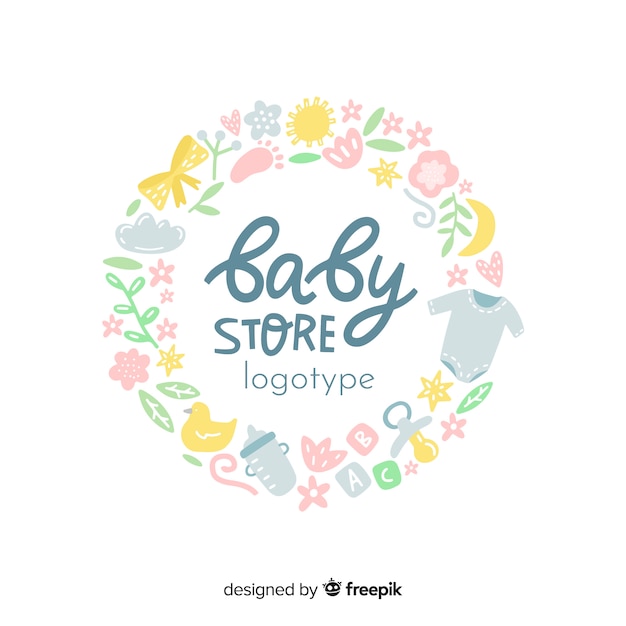 Mooie baby winkel logo sjabloon met moderne stijl