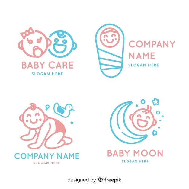 Vector mooie baby winkel logo sjabloon met moderne stijl