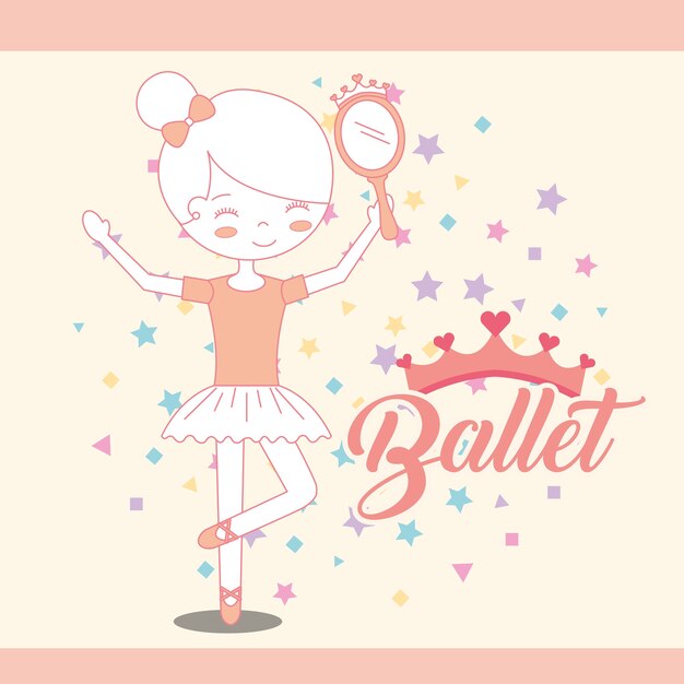 Mooie ballerina met spiegel accessoire ballet