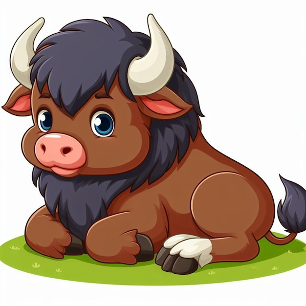 Mooie Bison Vector Cartoon illustratie