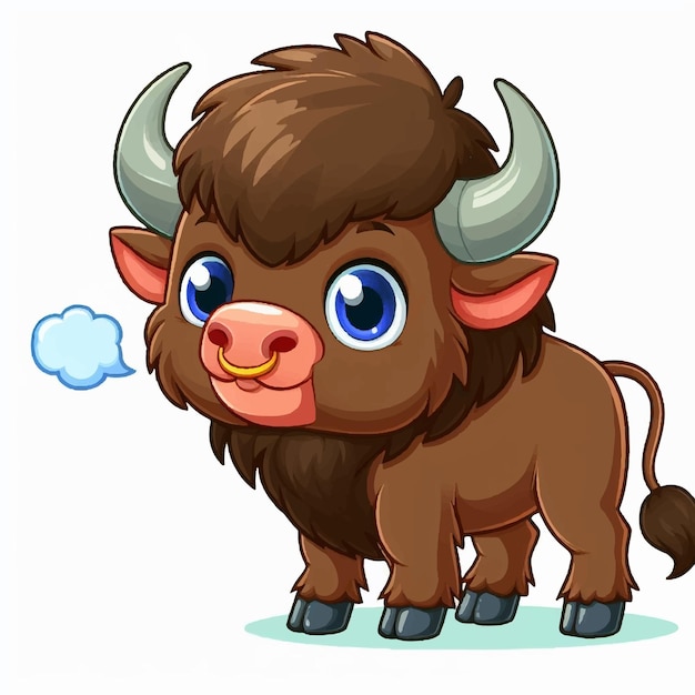 Vector mooie bison vector cartoon illustratie