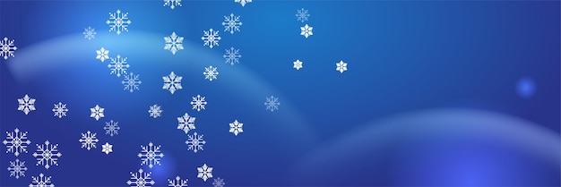 Vector mooie blauwe kerstbanner met tekstruimte en winter sneeuwvlok sneeuw element