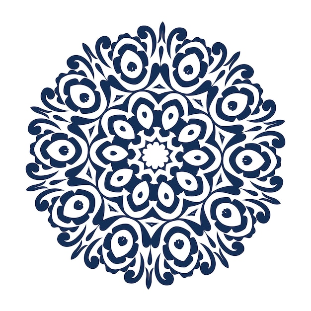 Mooie bloem met mandala patroon Stock Illustratie