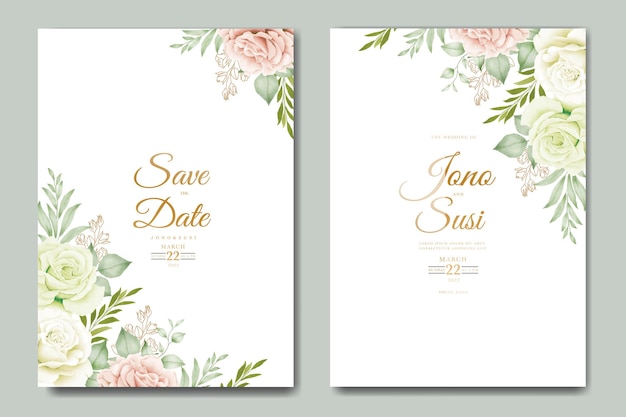 Mooie bloemen aquarel bruiloft uitnodigingskaart